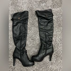 Faux leather knee length Amazon boots